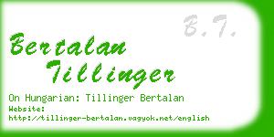 bertalan tillinger business card